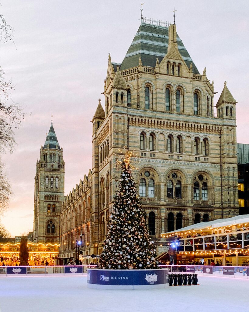 Christmas in London with an ice rink